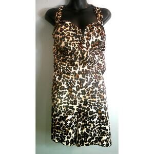 Stop Staring Leopard, Halter, Backless Romper Shorts Women's 22 Plus